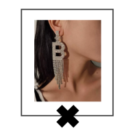 Strass oorbellen letter S